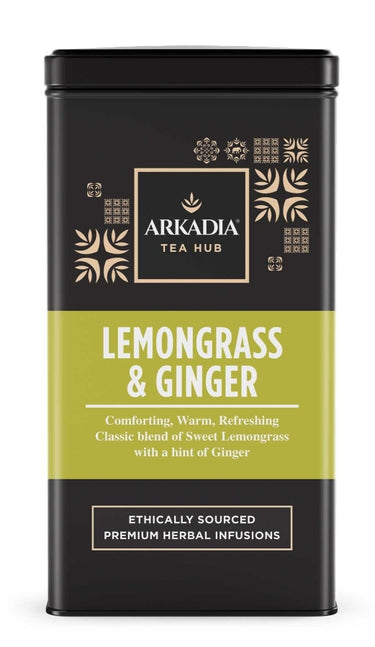 Arkadia Lemongrass & Ginger Pyramid Tea Bags 300g – 100 Biodegradable Herbal Infusion Bags – Caffeine-Free – Premium Australian Herbal Tea